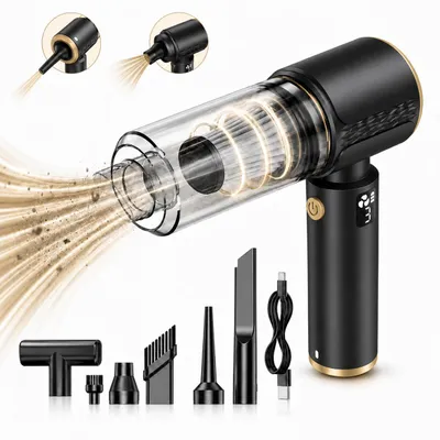 Produktbild von 4-In-1 Handstaubsauger, 20000PA Akku-Handstaubsauger, LED kabelloser Autostaubsauger,Staubsauger&Gebläse, Mini Staubsauger für Auto, Zuhause, Haustier
