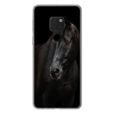 Produktbild von MuchoWow® Handyhülle Schutzhülle Hülle für Huawei P40 Lite Pferd - Leicht - Schwarz Silikon Softcase Handy Hülle - Handy