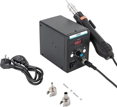 Productafbeelding van Soldeerstation 858D met hete lucht - 700 W - instelbare temperatuur en luchtvolume - ideaal voor SMD solderen - m-winkel