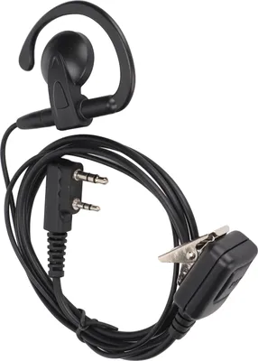 Produktbild von 2-Wege-Funkgerät-Ohrhörer in G-Form, Walkie-Talkie-Kopfhörer mit 2-Pin-Anschluss und Kabelmikrofon für Kenwood und Baofeng