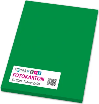 Produktbild von itenga Fotokarton A4 TANNENGRÜN 50 Blatt 300 g/qm