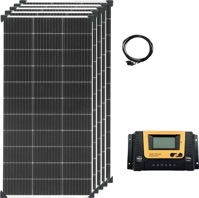 Obrázek produktu pro Sada solárních panelů, 12V/24V, více možností napájení, včetně regulátoru nabíjení, 12V 600W