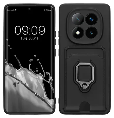 Produktbild von kwmobile Handyhülle kompatibel mit Xiaomi Redmi Note 14 Pro+ 5G / Redmi Note 14 Pro Plus 5G - Softcase mit Kameraschutz - Kartenfach - Schwarz