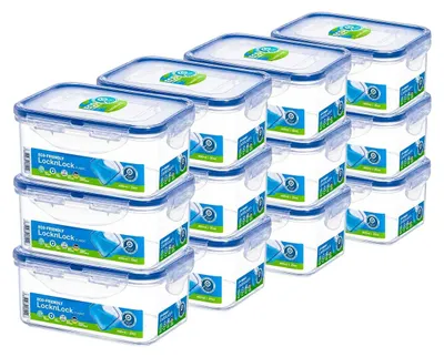 Image de Boîte de conservation alimentaire - 600 ml - Étanche à l'air et à l'eau - Lot de 12 - Boîte hermétique