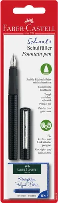 Image de Faber-Castell stylo-plume scolaire Carbon Look + 6 cartouches