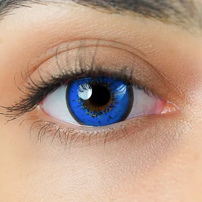 Produktbild von Crazy Blaue Kontaktlinsen ohne Stärke Halloween Cosplay Jahreslinsen Charmiga Loco Blue