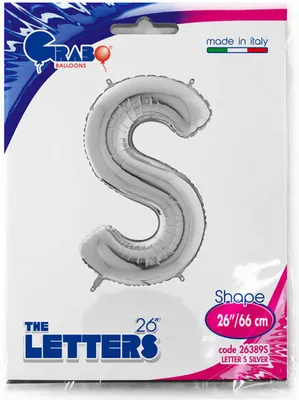 Produktbild von Folienballon Buchstabe S, 66 cm, silber
