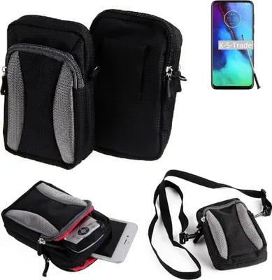 Produktbild von K-S-Trade Holster Schutz Hülle kompatibel mit Motorola Moto G Pro Handy Hülle Gürteltasche Umhängetasche mit Zusatzfach schwarz