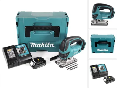 Obrázok produktu pre Akumulátorová priamočiara píla Makita DJV 180 RY1J 18V + 1x akumulátor 1,5 Ah + nabíjačka + Makpac