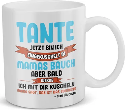 Produktbild von 22Feels Du Wirst Tante Schwangerschaft Geschenk Frauen Werdende Tante Schwanger Babyparty Babyshower Geschenkidee Kaffeetasse Haferl Geburtstag Weihnachten