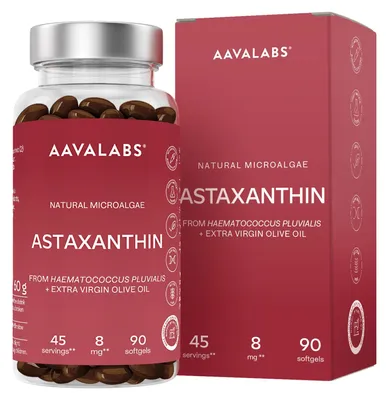 Produktbild von Aavalabs Astaxanthin 8 mg | Antioxidans aus Mikroalge | Mit Olivenöl