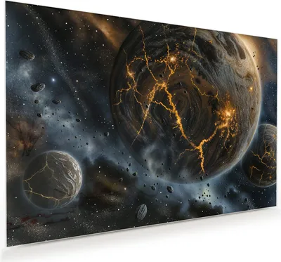 Produktbild von Glasbild 120x80cm in XXL für Wohnzimmer, Schlafzimmer Motiv Drei Welten