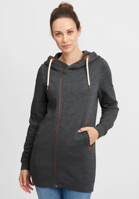 Produktbild von OXMO OXVicky Sweat Zip-Hoodie Damen Sweatjacke Kapuzenjacke Hoodie mit Kapuze Kordel Reißverschluss Eingrifftaschen Regular fit