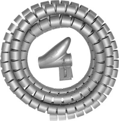 Produktbild von Kopp Kabelschlauch Kabel Organizer Kabelschlange 2,5 - 5m schwarz silber Kopp Silber d=20mm 2,5m