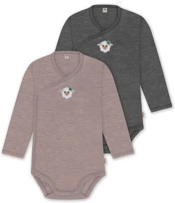 Produktbild von normani 2er Pack  Baby-Body Langarm Wickelbody