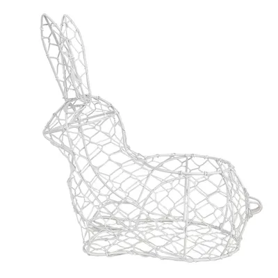Produktbild von Clayre & Eef Eierkorb Kaninchen 30 cm Weiß Metall