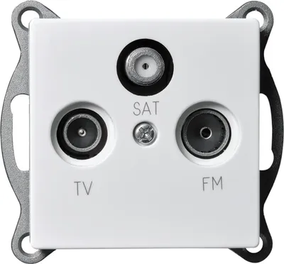 Produktbild von Antennendose McPower "Flair" für TV, Radio und Sat, UP, weiß, matt