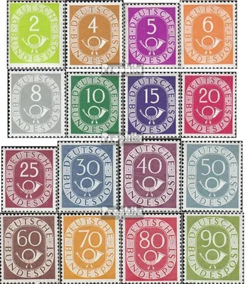 Produktbild von Briefmarken BRD (BR.Deutschland) 1951 Mi 123-138 (kompl.Ausg.) gestempelt Posthorn