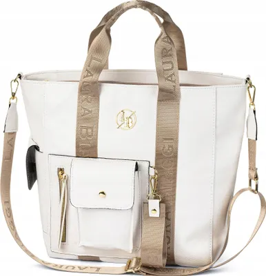 Immagine prodotto di Laura Biaggi Borsa A4 Bianca A Tracolla Con Logo