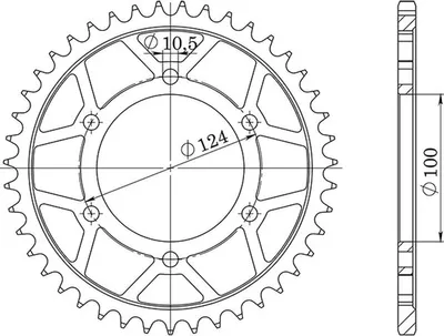 Imagen del producto de Piñón de cadena Supersprox 525 - 39 dientes () RFE-745:39-BLK | ID 100, LK 124, 6 agujeros