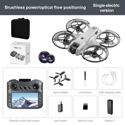 Immagine prodotto di Drone con videocamera V666 - Quadricottero FPV - Videocamera 4K UHD - Motore brushless - Portata 200 m - Autonomia di volo 10–20 min - Gary-4.5