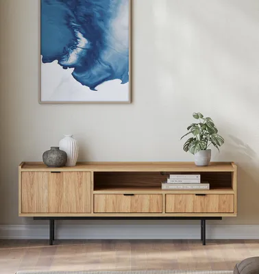 Produktbild von AX LIVING Nordiva Lowboard 150 cm Hikora Natur Holz TV Möbel Modern