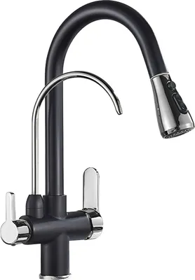 Produktbild von Küchenarmatur 3 Wege Edelstahl Dual HandlePull Out Küchenmischbatterien