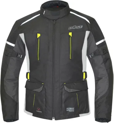 Produktbild von Büse Rider wasserdichte Kinder Motorrad Textiljacke, schwarz/gelb, 128