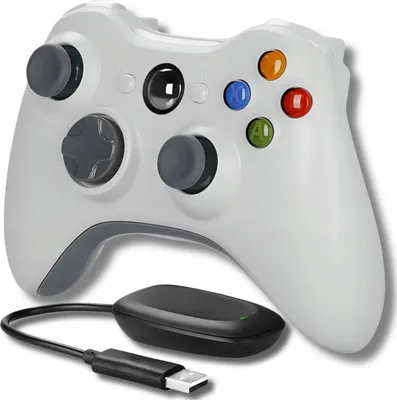 Produktbild von OMNA | Drahtloser Xbox 360 Gamepad - Weiß - Dual Shock mit Vibration - PC & Xbox kompatibel