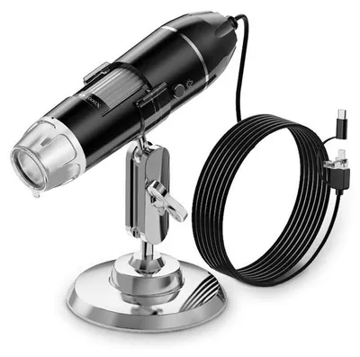 Produktbild von Inskam 321-B digitales USB-C Mikroskop mit Stativ, 1600x Zoom, 1080p