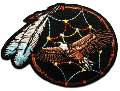 Produktbild von Indianischer Adler Traumfänger - Aufnäher, Bügelbild, Aufbügler, Applikationen, Patches, Flicken, Zum Aufbügeln, Größe: 7.5 x 9.0 cm