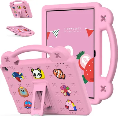 Produktbild von Schutzhülle für Fire HD 10 / HD 10 Plus 2021 10.1" Niedliche Hülle für Kinder, Stoßfest mit Griff und Ständer Pink