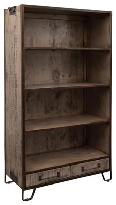Immagine prodotto di MASSIVMOEBEL24 | scaffale in legno di Mango 100x45x180 marrone laccato HEAVY INDUSTRY #213