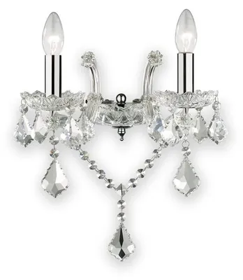 Productafbeelding van Ideal Lux FLORIAN AP2, Mat oppervlak, 2 lampen, E14 fitting, IP20, Chroom