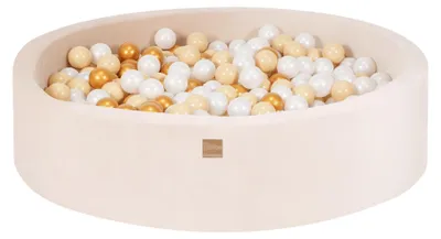 Image de Piscine à balles écrue avec balles Perle blanche / Doré / Beige