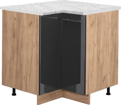Produktbild von Eckunterschrank Vicco Fame-Line Anthrazit Hochglanz 80.5 cm , AP Marmor, Model 46941