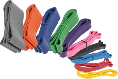 Produktbild von GORILLA SPORTS® Fitnessbänder - Set, 10 verschiedenen Stärken, rutschfeste, elastische, Naturlatex - Widerstandsbänder, Resistance Bands, Fitnessband, Theraband, Gymnastikband, Trainingsband