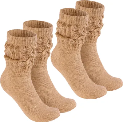 Image de Chaussettes BRUBAKER Slouch - Chaussettes de sport pour femmes, beige, taille 35-38, 2 paires