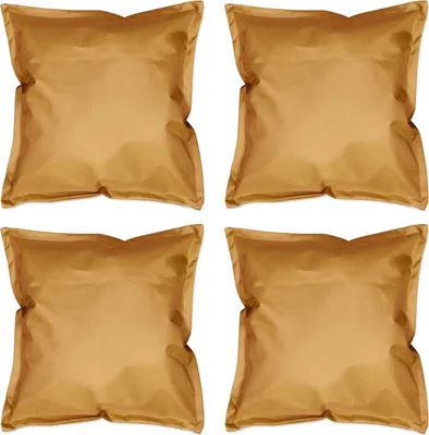 Produktbild von 4er Set Outdoor Kissen Unique MELLOW YELLOW gelb orange 50x50cm LEMETEX