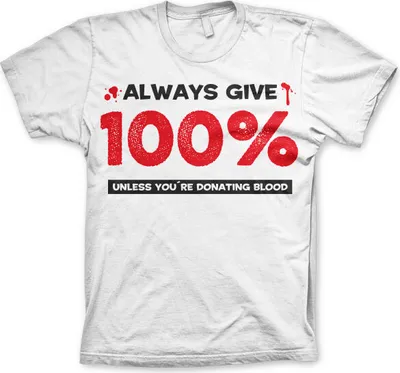 Produktbild von Always Give 100% T-Shirt - Small - White
