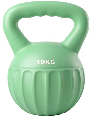 Produktbild von Kettlebell 10 kg für das Krafttraining zu Hause | Farbe: Grün | Abmessungen: 21x21x27 cm