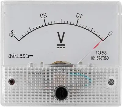 Productafbeelding van Analoge Voltmeter - Paneelmeter Spanning - Experimenten Meten - 2.5 Nauwkeurigheid - 0-30V - Zwart