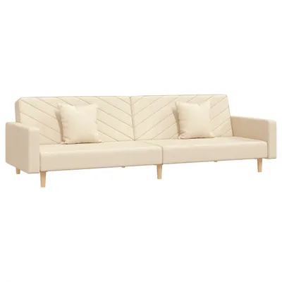 Produktbild von Schlafsofa 2-Sitzer mit 2 Kissen Creme Stoff