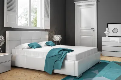 Obrázek produktu pro Design rámu postele Dvoulůžkový hotel Moderní postele do ložnice Bílé