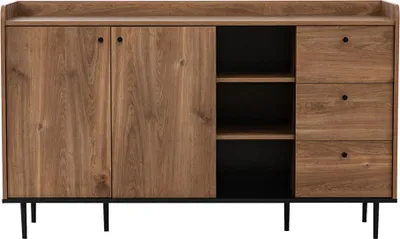Produktbild von MIRJAN24 Kommode Vasina VS-01 K2D3SZ, Stilvoll Highboard mit 2 Türen und 3 Schubladen, Loft Kollektion (Farbe: Brandy Castello)
