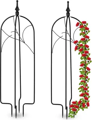 Produktbild von Famanu Pflanzenstütze Obelisk Set von 2 - 91 x 26 x 26 cm, Metall, schwarz