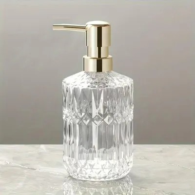 Obrázek produktu pro Dávkovač mýdla skleněný 400 ml – elegantní pumpička do koupelny a kuchyně – vintage design