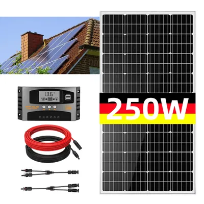 Immagine prodotto di 250W monocristallino pannello solare set balcone centrale elettrica sistema solare modulo solare per camper caravan famiglia e off-grid sistema