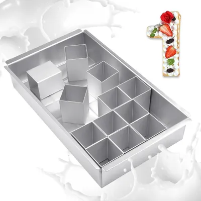 Verstellbare Backform Zahlen & Buchstaben, Alu, antihaft, 29,5x17x5 cm