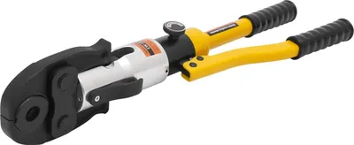 Obrázok produktu pre Hydraulické lisovacie kliešte na rúrky – CW-1632 – 10 t – šesťhranné lisovanie – medené rúrky 12–28 mm – lisovacie čeľuste V/M 12–28 mm – zdvih 20 mm – žlté